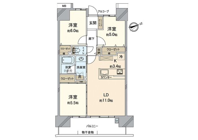 サーパス東山 間取図(平面図)