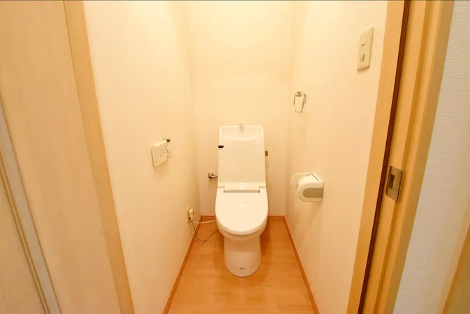 トイレは白を基調にした清潔感のある空間です。