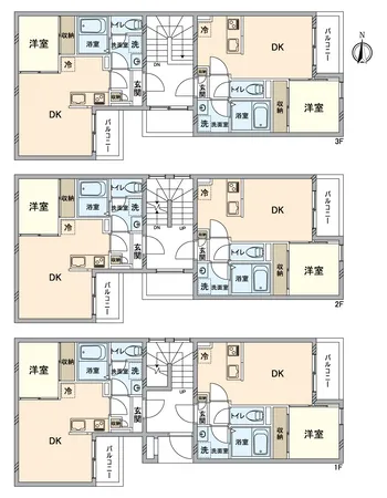 30.7～30.92平米、各1DKのお部屋です。
