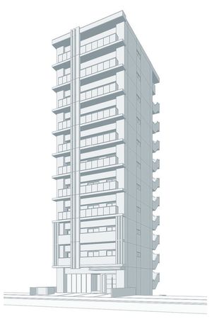 広島市南区宇品海岸2丁目 新築ビル 外観完成予想図（計画段階の図面を基に描き起こしたもので、実際とは異なります）