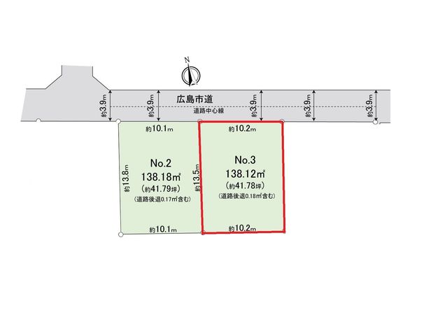 八幡東3丁目 土地No.3 区画図 八幡東3丁目 土地No.3 区画図