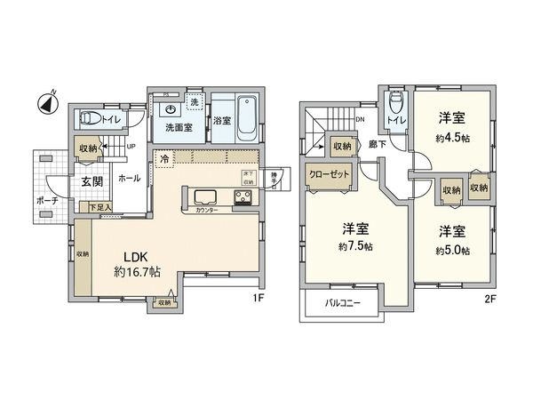 大塚西7丁目 戸建 間取図(平面図)