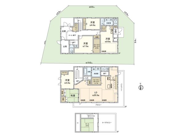伴南1丁目戸建て 間取図(平面図) 間取図(平面図)