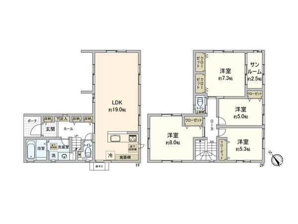 カーサ・ヴェルディ川内3丁目 No.25B-18 間取図(平面図) カーサ・ヴェルディ川内3丁目 No.25B-18 間取図(平面図)
