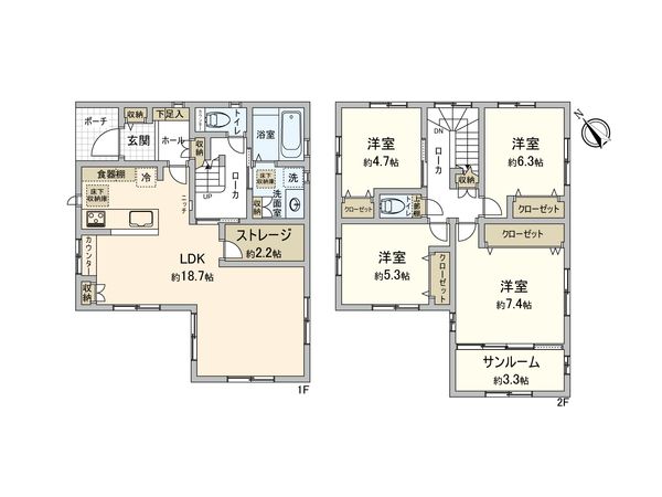 カーサ・ヴェルディ川内3丁目 No.25B-17 間取図(平面図) カーサ・ヴェルディ川内3丁目 No.25B-17 間取図(平面図)