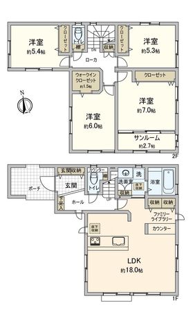 カーサ・ヴェルディ落合1丁目 No.14B-2 間取図(平面図)