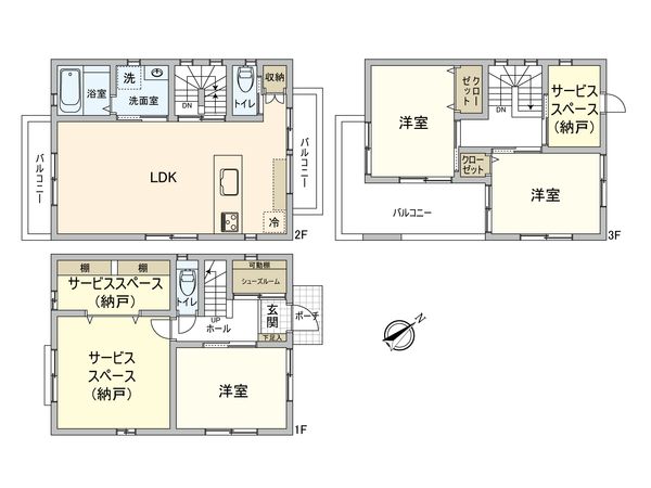 八木3丁目戸建 間取図(平面図)
