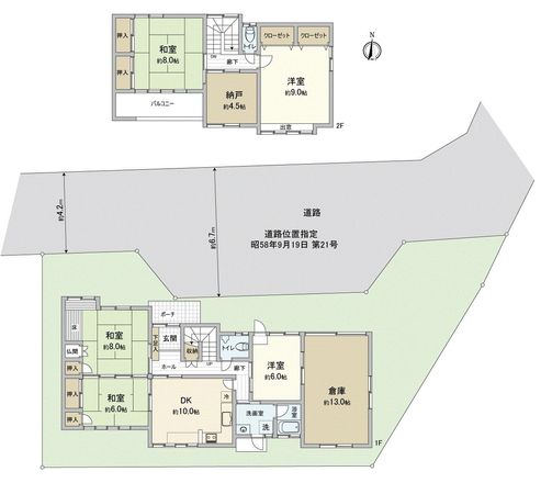 東野1丁目 戸建 間取図(平面図)