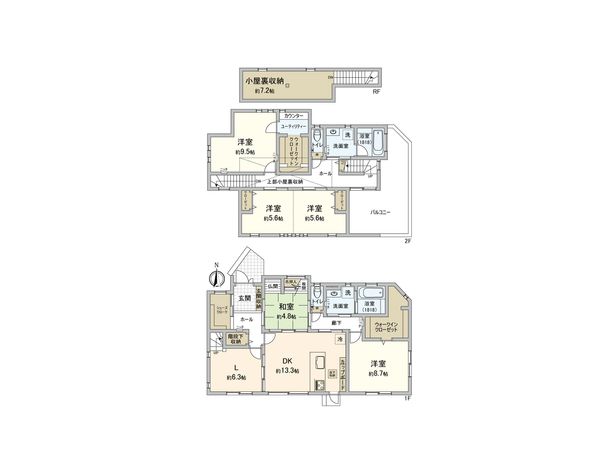 山本新町2丁目 戸建 間取図(平面図) 山本新町2丁目 戸建 間取図(平面図)