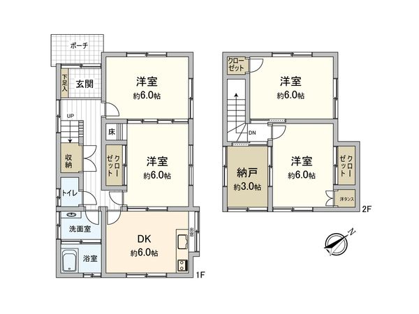 八木6丁目 戸建 間取図(平面図) 八木6丁目 戸建 間取図(平面図)