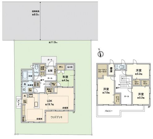 伴南5丁目 戸建 間取図(平面図) 伴南5丁目 戸建 間取図(平面図)