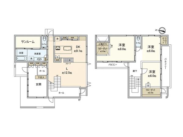 石内北1丁目 戸建 間取図(平面図) 石内北1丁目 戸建 間取図(平面図)