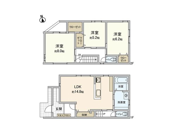 西原8丁目 戸建No.A 間取図(平面図) 西原8丁目 戸建No.A 間取図(平面図)