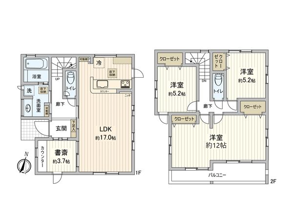 ブルーミングガーデン安東5丁目2期1棟 間取図(平面図) ブルーミングガーデン安東5丁目2期1棟 間取図(平面図)
