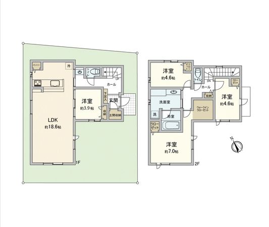 MOCXGARDEN緑井 新築Nо.2 間取図(平面図) MOCXGARDEN緑井 新築Nо.2 間取図(平面図)