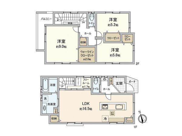 伴東1丁目 新築 間取図(平面図) 伴東1丁目 新築 間取図(平面図)