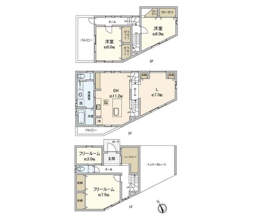 長束1丁目 戸建 間取図(平面図) 長束1丁目 戸建 間取図(平面図)