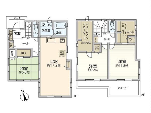 長束3丁目 戸建 間取図(平面図) 長束3丁目 戸建 間取図(平面図)