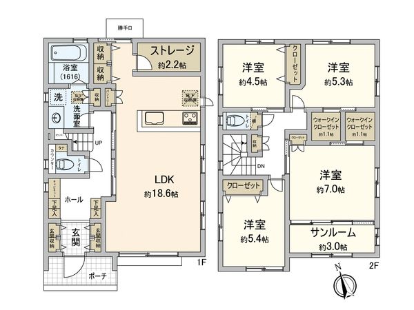 カーサ・ヴェルディ伴中央 No.7B-3 間取図(平面図) カーサ・ヴェルディ伴中央 No.7B-3 間取図(平面図)