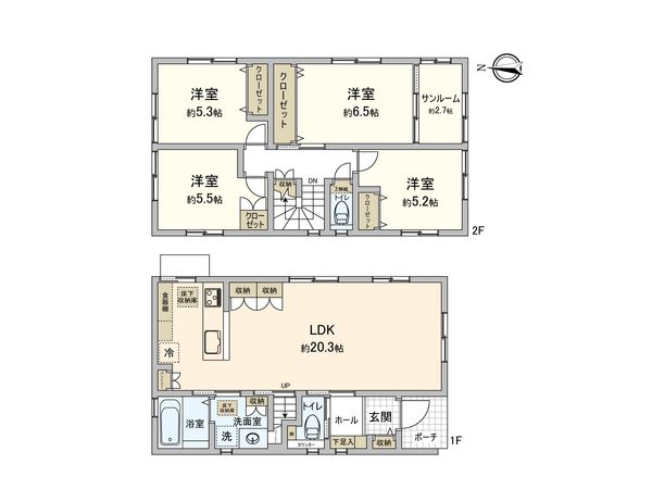 カーサ・ヴェルディ真亀3丁目 No.20B-3 間取図(平面図)