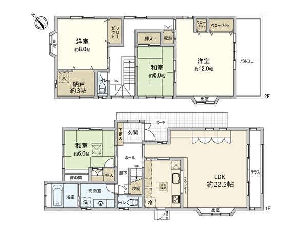 祇園1丁目 戸建 間取図(平面図) 祇園1丁目 戸建 間取図(平面図)