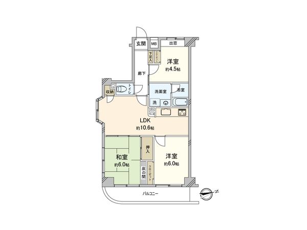 フローレンス口田南弐番館 間取図(平面図)