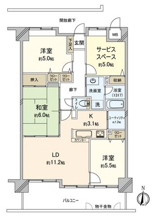 フローレンス長束ビューステージ 間取図(平面図) フローレンス長束ビューステージ 間取図(平面図)
