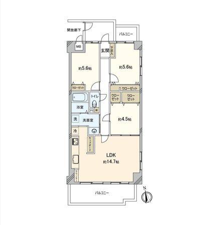 サーパス川内南 間取図(平面図) サーパス川内南 間取図(平面図)