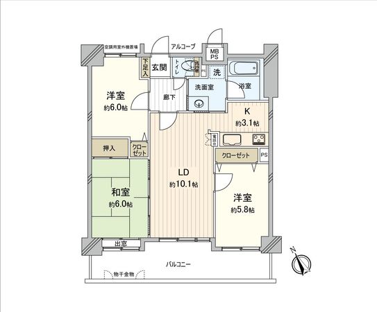 ライオンズガーデン祇園 間取図(平面図) ライオンズガーデン祇園 間取図(平面図)
