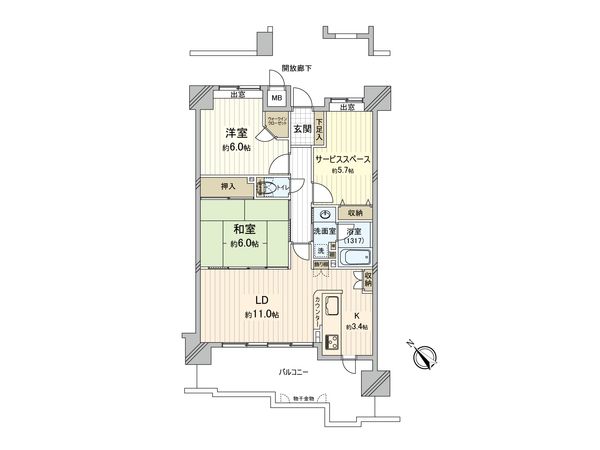 フローレンス大町東センターコート 間取図(平面図) 間取図(平面図)