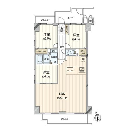 サーパス矢口駅前 間取図(平面図) サーパス矢口駅前 間取図(平面図)