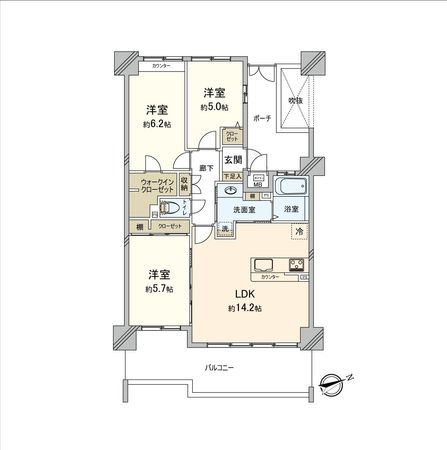 フローレンス緑井ガーデンコート 間取図(平面図) 間取図(平面図)