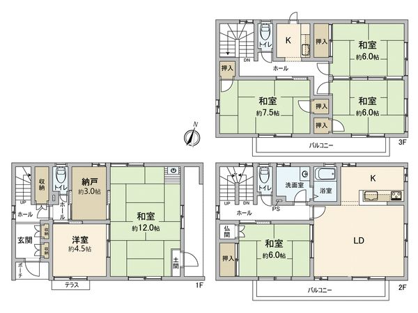 西旭町 戸建 間取図(平面図)