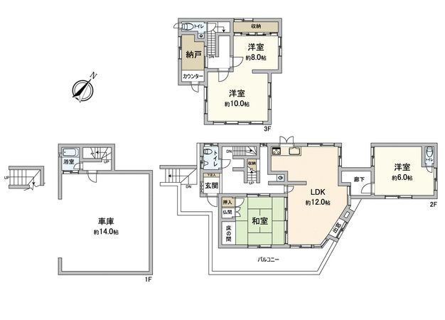 西惣付町 戸建 間取図(平面図) 西惣付町 戸建 間取図(平面図)
