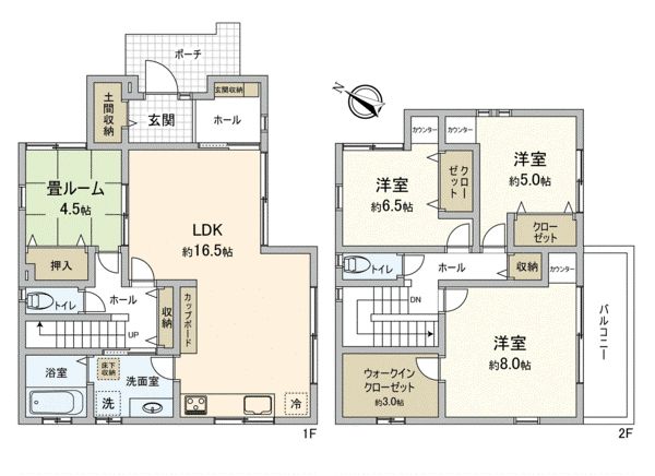 押込西平町(ミサワホームの家) 間取図(平面図) 押込西平町(ミサワホームの家) 間取図(平面図)