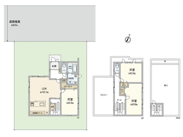 西平町 戸建 間取図(平面図) 西平町 戸建 間取図(平面図)