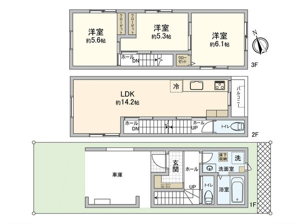 宇品西1丁目 新築 間取図(平面図) 宇品西1丁目 新築 間取図(平面図)