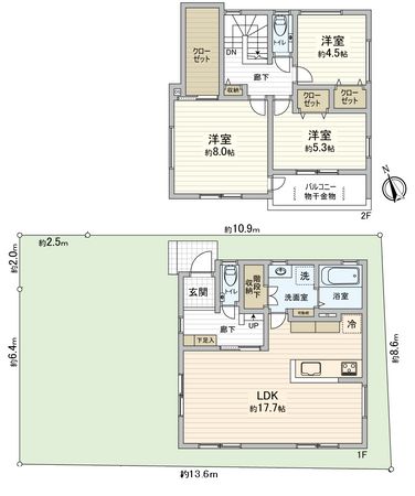 ガーデンアレイ呉市広文化町D号地 間取図(平面図) ガーデンアレイ呉市広文化町D号地 間取図(平面図)