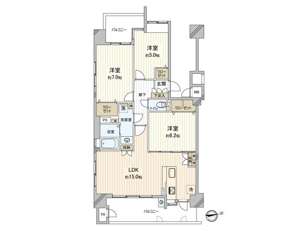 エイルヴィラ宇品神田ツインタワー 間取図(平面図) 間取図(平面図)