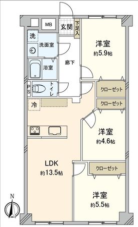 みゆきパークマンション A棟 間取図(平面図) 間取図(平面図)
