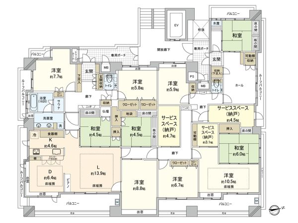 フローレンス上幟町プレステージ 間取図(平面図) 間取図(平面図)