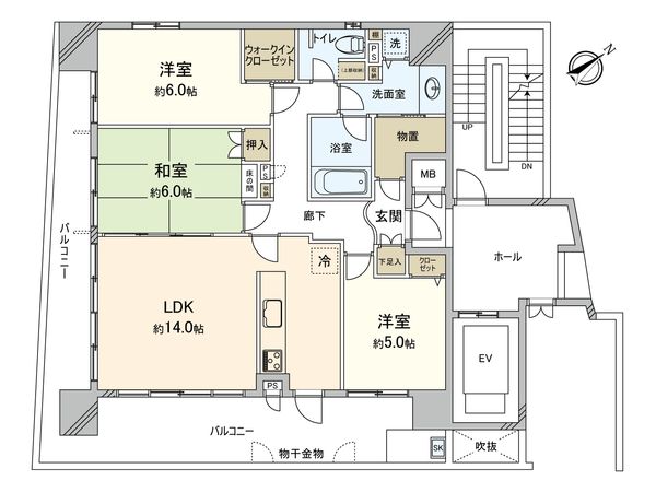 グリンビュー比治山 間取図(平面図) 間取図(平面図)