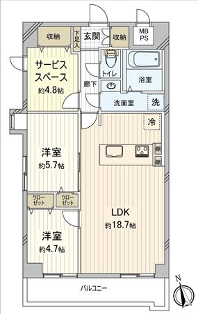 チサンマンション平和大通り2 間取図(平面図) 間取図(平面図)
