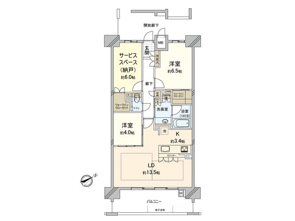 ソシオ新白島 間取図(平面図) 間取図(平面図)