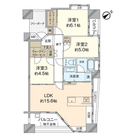 パークコート上柳橋 間取図(平面図) 間取図(平面図)