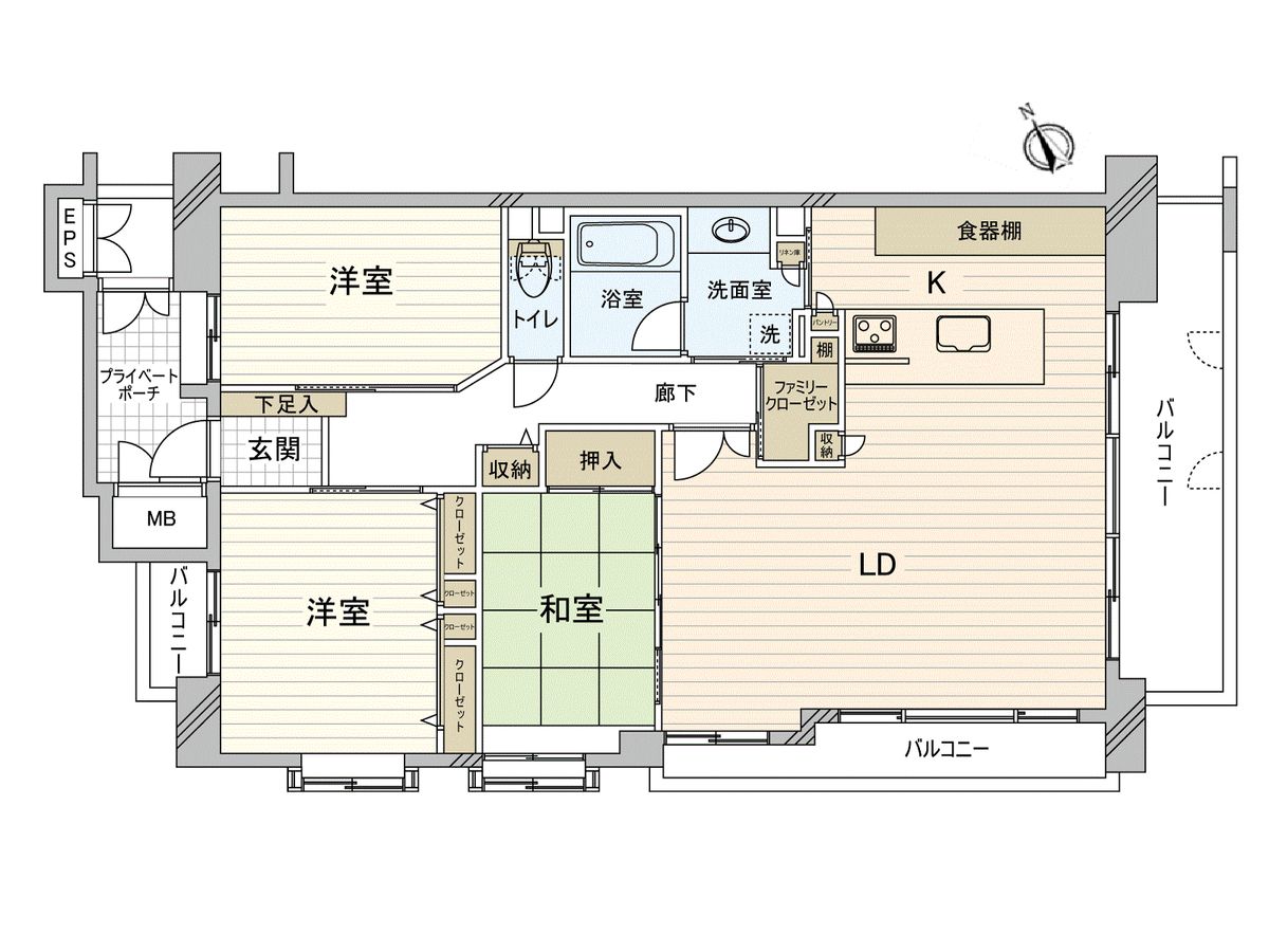 藤和皆実町ホームズ 間取図(平面図) 間取図(平面図)