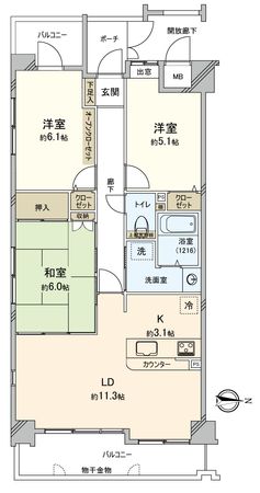 フローレンス幟町 間取図(平面図) フローレンス幟町 間取図(平面図)