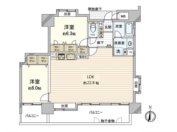 ファミール上八丁堀 間取図(平面図) ファミール上八丁堀 間取図(平面図)