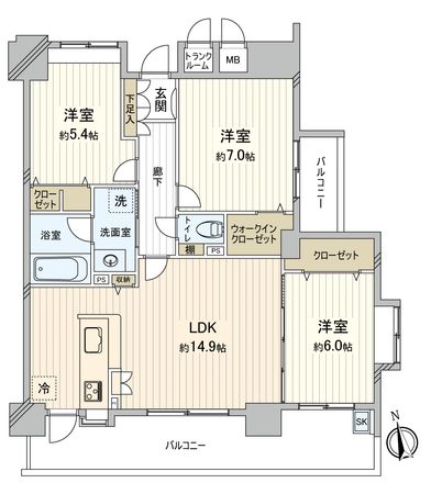 エイルヴィラ宇品神田ツインタワー 間取図(平面図) エイルヴィラ宇品神田ツインタワー 間取図(平面図)