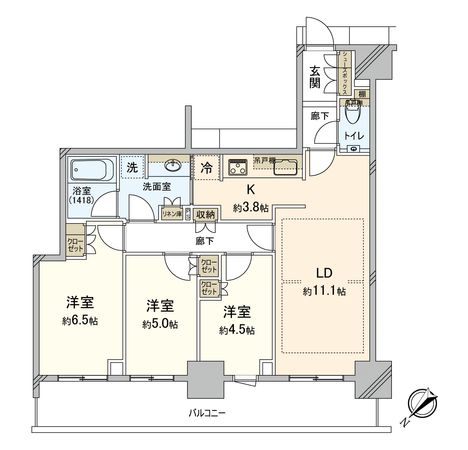 hitoto広島TheTower 間取図(平面図) hitoto広島TheTower 間取図(平面図)